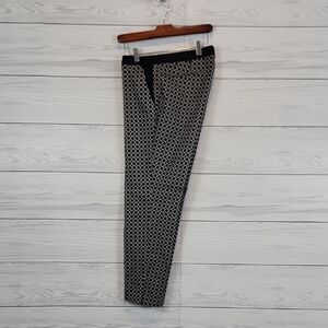 Dahlia Collection Dress Pants Geometric Print Black & White Womens Size 10
